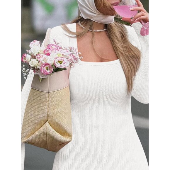 Womens Sweater Dress Maxi Knit Long Sleeve Tie Waist Fall Wedding Casual - Picture 2 of 7